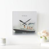 タイタニックヴィンテージ氷山グレーホワイトスターラインシップ スクエア壁時計 (ホーム)