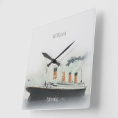 タイタニックヴィンテージ氷山グレーホワイトスターラインシップ スクエア壁時計 (傾斜)