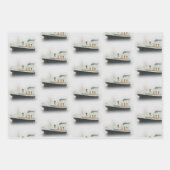 タイタニックヴィンテージ氷山グレーホワイトスターラインシップ ラッピングペーパーシート (正面3)