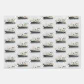 タイタニックヴィンテージ氷山グレーホワイトスターラインシップ ラッピングペーパーシート (正面2)