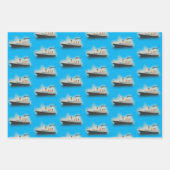タイタニックヴィンテージ海ブルーホワイトスターラインシップ ラッピングペーパーシート (正面2)