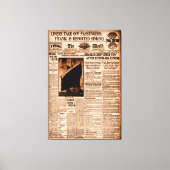 タイタニック号が沈没する海中のセピアヴィンテージと報じられている キャンバスプリント (正面)