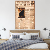 タイタニック号が沈没する海中のセピアヴィンテージと報じられている キャンバスプリント (インサイチュ (寝室))