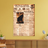 タイタニック号が沈没する海中のセピアヴィンテージと報じられている キャンバスプリント (インサイチュ (リビング))