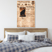 タイタニック号が沈没する海中のセピアヴィンテージと報じられている キャンバスプリント (インサイチュ (寝室))