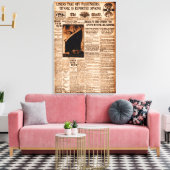 タイタニック号が沈没する海中のセピアヴィンテージと報じられている キャンバスプリント (インサイチュ (リビング))