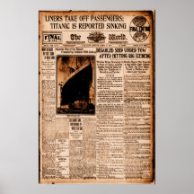 タイタニック号が沈没する海中のセピアヴィンテージと報じられている