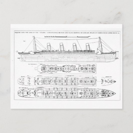 タイタニック号の損失に関する問い合わせ:十字架 ポストカード (正面)