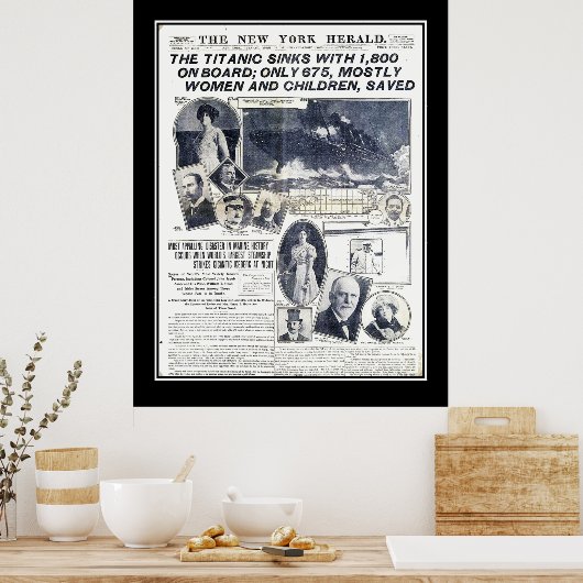 タイタニック号の沈下のニュース ポスター (キッチン)