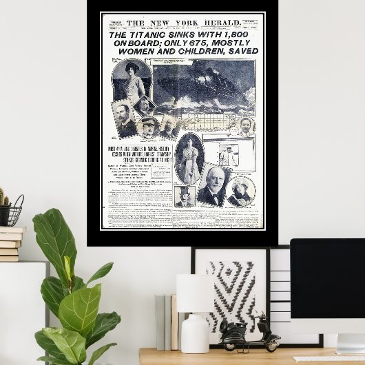 タイタニック号の沈下のニュース ポスター (ホームオフィス)