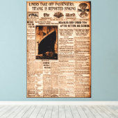 タイタニック号の沈没が報告される セピア ヴィンテージ 海事 キャンバスプリント (インサイチュ (ウッドフロア))