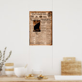 タイタニック号の沈没が報告される セピア ヴィンテージ 海事 ポスター (キッチン)