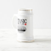 タイタニック幽霊船ビールスタイン（白） ビールジョッキ (正面左)