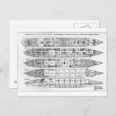 タイタニック損失の調査：断面 ポストカード (正面/裏面)