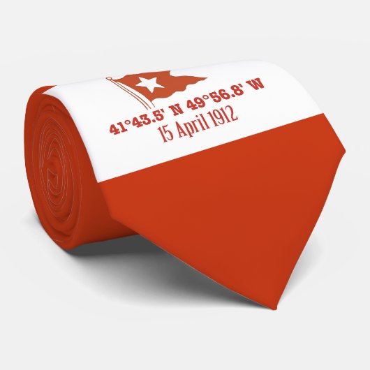 タイタニック沈下GPS座標とホワイトスター国旗 ネクタイ (ロール)