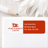 タイタニック沈下GPS座標とホワイトスター国旗 ラベル (インサイチュ)