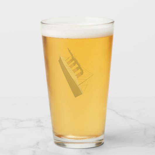 タイタニック沈没 タンブラーグラス (ドリンク裏面)