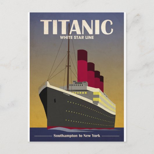 タイタニック海ライナーアールデコプリント ポストカード (正面)