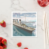 タイタニック船 – 3D 描写 スタンダードカクテルナプキン (インサイチュ)