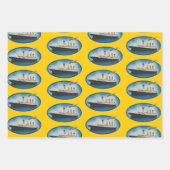 タイタニック誕生日イエローホワイトスターラインシップ ラッピングペーパーシート (正面3)