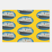 タイタニック誕生日イエローホワイトスターラインシップ ラッピングペーパーシート (正面)