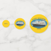 タイタニック誕生日イエローRMSホワイトスターラインシップ コンフェッティ (正面)