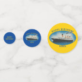 タイタニック誕生日イエローRMSホワイトスターラインシップ コンフェッティ (裏面)