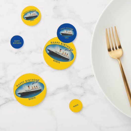タイタニック誕生日イエローRMSホワイトスターラインシップ コンフェッティ (グループ)