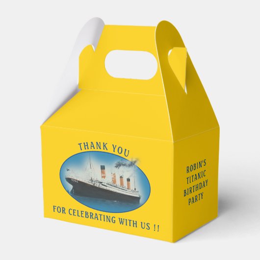 タイタニック誕生日イエローRMSホワイトスターラインシップ フェイバーボックス (正面サイド)