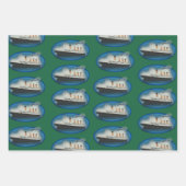 タイタニック誕生日グリーンホワイトスターラインシップ ラッピングペーパーシート (正面3)