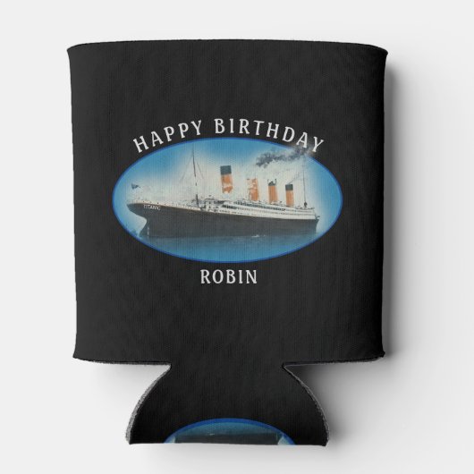 タイタニック誕生日ブラックRMSホワイトスターラインシップ 缶クーラー (裏面)