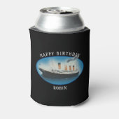 タイタニック誕生日ブラックRMSホワイトスターラインシップ 缶クーラー (缶裏面)