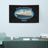 タイタニック誕生日ブラックRMSホワイトスター線船 横断幕 (トレードショー)