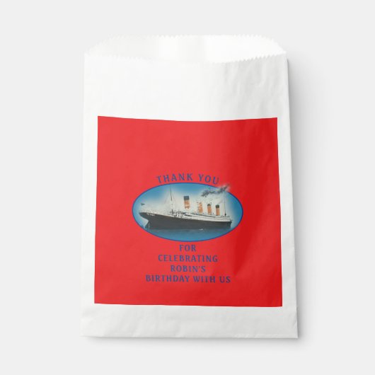 タイタニック誕生日レッドRMSホワイトスターラインシップ フェイバーバッグ (正面)