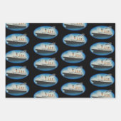 タイタニック誕生日白黒スターラインシップ ラッピングペーパーシート (正面3)