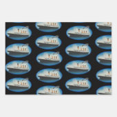 タイタニック誕生日白黒スターラインシップ ラッピングペーパーシート (正面2)