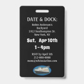 タイタニック誕生日白黒星線船 バッジ (裏面)