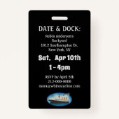 タイタニック誕生日白黒星線船 バッジ (裏面)