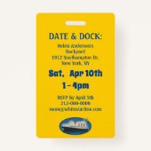 タイタニック誕生日黄白色星線船 バッジ (裏面)