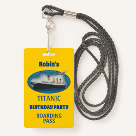 タイタニック誕生日黄白色星線船 バッジ