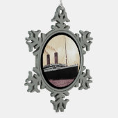 タイタニック・アット・シー スノーフレークピューターオーナメント (左)