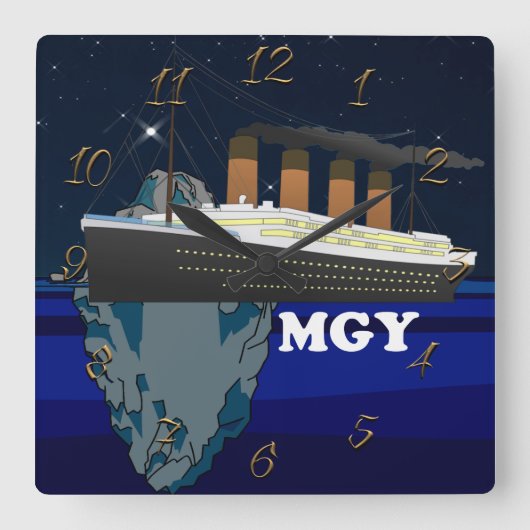 タイタニック スクエア壁時計 (正面)