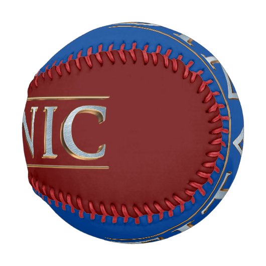 タイタニック・バーガンディ・アンド・ブルー 野球ボール (正面右)