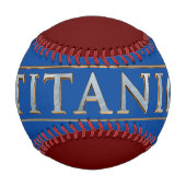 タイタニック・バーガンディ・アンド・ブルー 野球ボール (裏面)