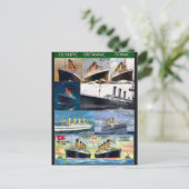 タイタニック，ブリタニック，オリンピック，姉妹Tシャツ ポストカード (スタンド正面)