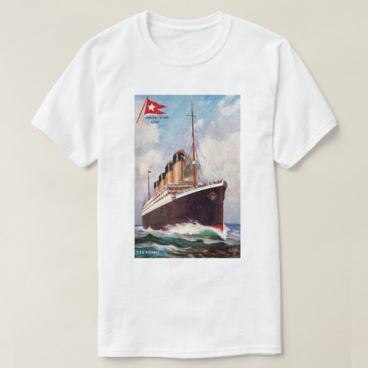 タイタニック ホワイトスターライン絵画 Tシャツ (デザイン正面)