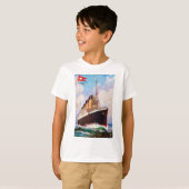 タイタニック ホワイトスターライン オイルペインティング Tシャツ (正面フル)