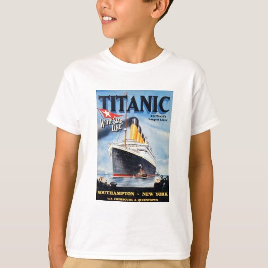 タイタニック ホワイトスターライン - 世界最大の客船 Tシャツ (正面)