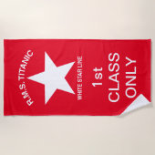 タイタニック、ホワイト・スター・ライン、クラス1の乗客 ビーチタオル (正面)