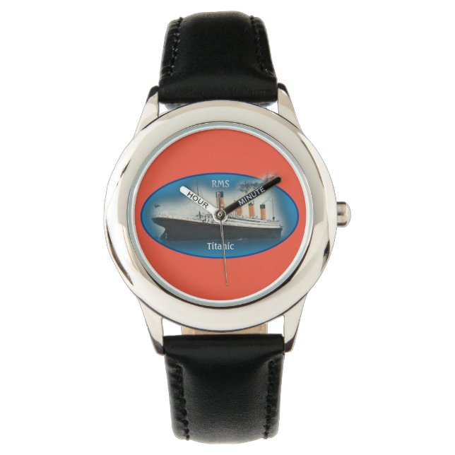 タイタニック・マリタイム・ブルー・ホワイト・スター・ライン・シップ 腕時計 (正面)